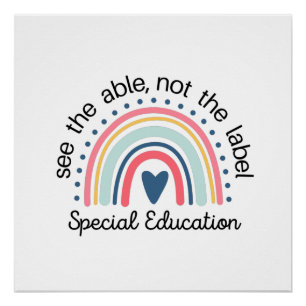 Poster Chemise de l'enseignant de l'éducation spéciale, E