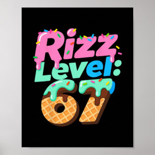 Poster Chemise de mème niveau Rizz 67 Glace Cream Drip Mè