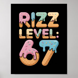 Poster Chemise de mème niveau Rizz 67 Ice Cream Drip Mème