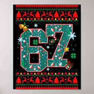 Poster Chemise de Noël Retro 67 Six Seven Mème