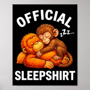 Poster Chemise de nuit animal mignon poing singe peluche