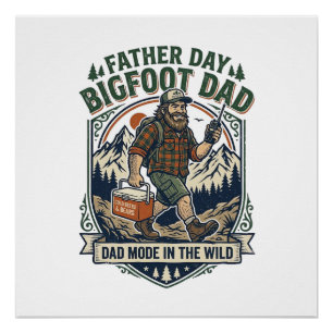 Poster Chemise de Papa Bigfoot Fête des Pères Famille Myt