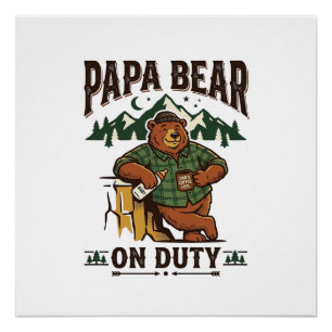 Poster Chemise de Papa Ours en service pour la fête des p