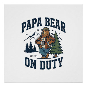 Poster Chemise de papa ours en service pour la fête des p