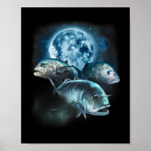 Poster Chemise De Pêche Ulua - Poisson Trevally hurlant A