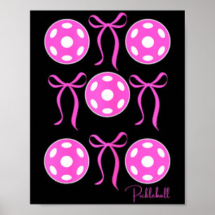 Poster Chemise de pickleball rose preppy que les filles a