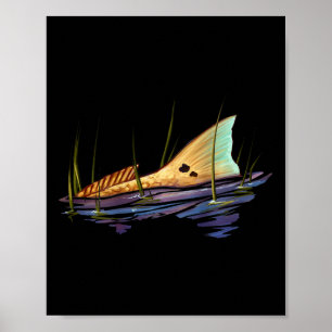 Poster Chemise de poisson tambour rouge Redfish Tailing