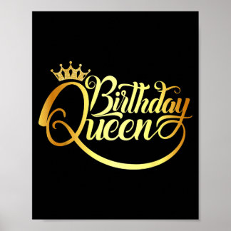 Poster Chemise de Reine d'Anniversaire pour Dames Couronn