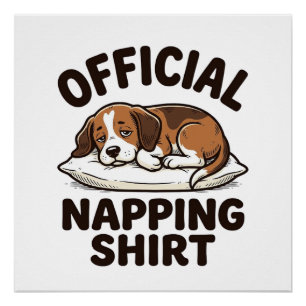 Poster Chemise de repos officielle Chien endormi Design v