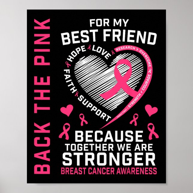 Poster Chemise de sensibilisation au cancer du sein rose (Devant)