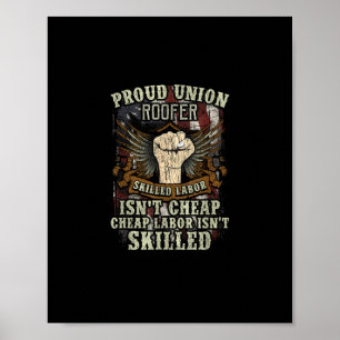 Poster Chemise de toit syndicale Fière - Le travail quali