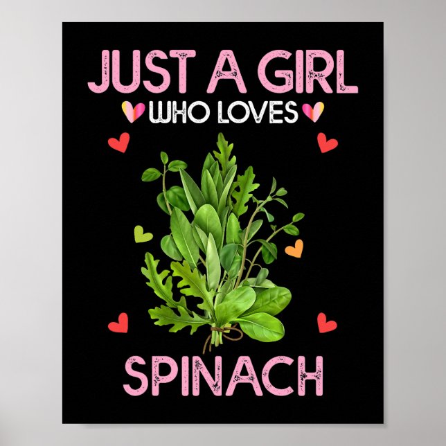 Poster Chemise D'Épinards Pour Les Femmes Juste Une Fille (Devant)