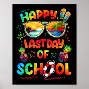 Poster Chemise Dernier Jour D'école Enseignants Fin D'ann
