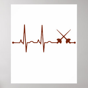 Poster Chemise d'escrime au sabre - Battement de coeur d'