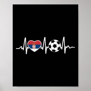 Poster Chemise Drapeau Serbie Footbyll Football Fan Serbe