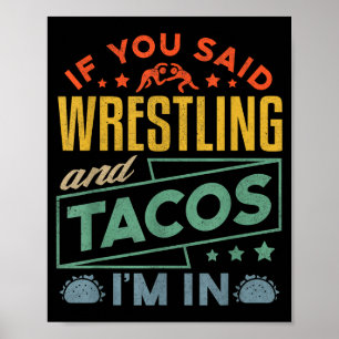 Poster Chemise drôle de catch et de tacos Catch Rétro Hom