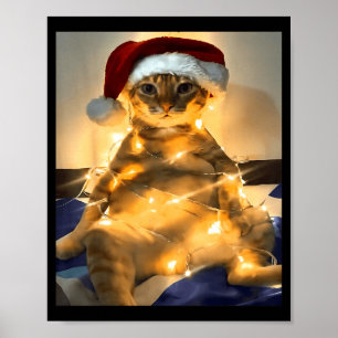 Poster Chemise drôle de chat de Noël mème Cute vacances m