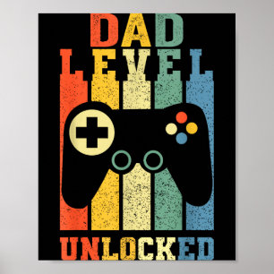 Poster Chemise drôle de nouveau papa niveau papa débloqué