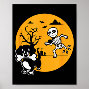 Poster Chemise drôle de squelette saucisson chien Hallowe