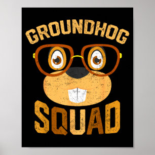 Poster Chemise drôle d'équipe de marmotte Jour heureux de