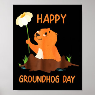 Poster Chemise drôle et heureuse Groundhog Day 2025 - Uni