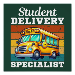Poster Chemise du conducteur de bus scolaire Drôle Sayi