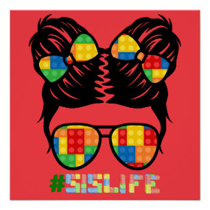 Poster Chemise en brique   Empreinte de léopard Messy Bun