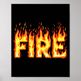 Poster Chemise Flamme de Feu Adulte Enfants Hommes Femmes