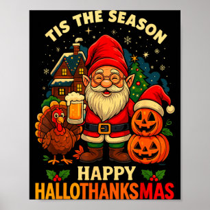 Poster Chemise Gnome Happy Hallothanksmas Halloween Thank