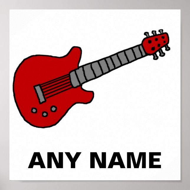 Poster Chemise guitare customisée pour garçons ou filles (Devant)