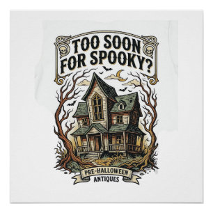 Poster Chemise Halloween précoce Design de maison hantée