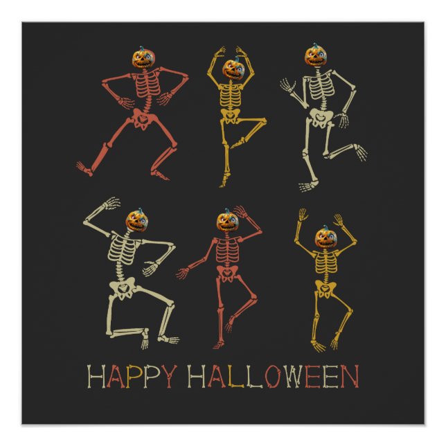Poster Chemise Halloween squelette, Halloween Citrouille (Devant)