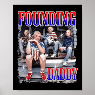Poster Chemise homme 4 juillet fondateur papa George Wash