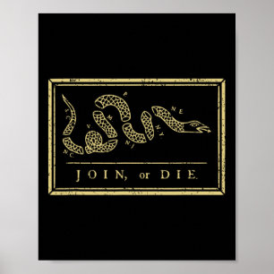 Poster Chemise Join Or Die Histoire Américaine 1754 Treiz