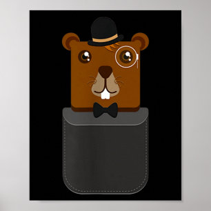 Poster Chemise Joyeuse Fête Du Marmotte Dans Votre Pochet