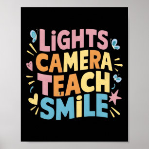 Poster Chemise légère caméra enseigner sourire drôle reto