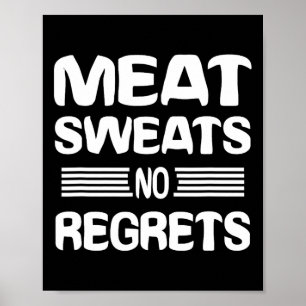 Poster Chemise Meat Sweats No Regrets Drôle Amateur de Vi