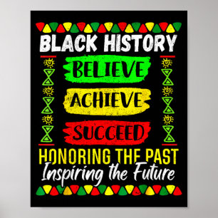 Poster Chemise Mois de l'histoire des Noirs Croire Réussi