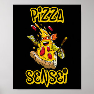 Poster Chemise Pizza Pizza Sensei Drôle Karaté Amateurs d