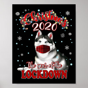 Poster Chemise pour chien Husky sibérien Noël Quarantine