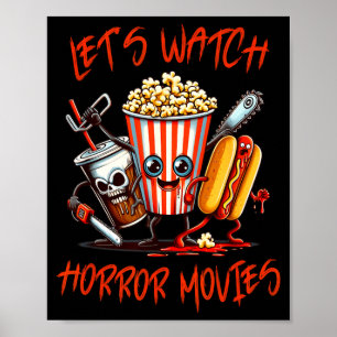 Poster Chemise pour regarder des films d'horreur Funny Ha