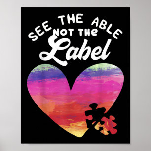 Poster Chemise Sensibilisation sur l'autisme Coeur Voir L