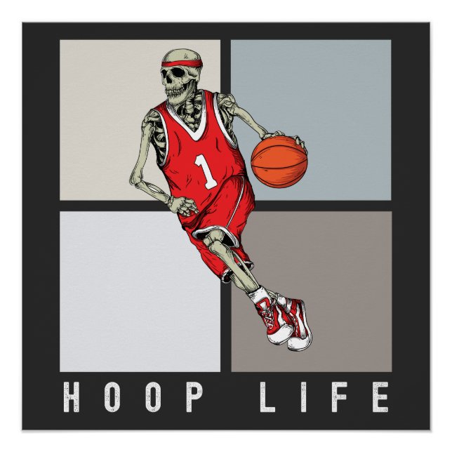 Poster Chemise squelette | Design de basket-ball d'Hallow (Devant)