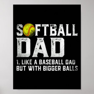 Poster Chemise T D Pères Plus Grands Baseball Softball Ho