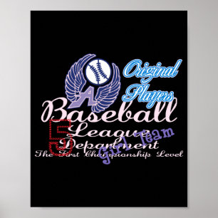 Poster Chemise T de l'équipe de baseball fille de joueur