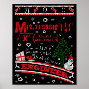 Poster Chemise T d'ingénieur de Noël dégueulasse - Chemis