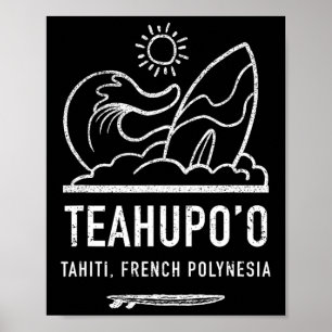Poster Chemise Teahupoo Polynésie française T-shirt Tahit