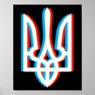 Poster Chemise Tryzub Ukraine Trident Militaire Ukrain