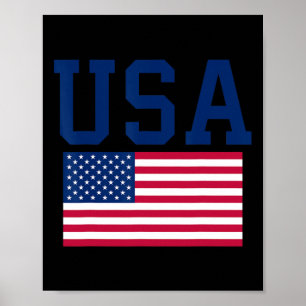 Poster Chemise Usa Femmes Hommes Enfants Drapeau Américai