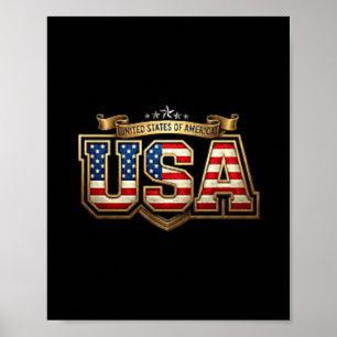 Poster Chemise Usa Hommes Femmes Enfants Drapeau Américai
